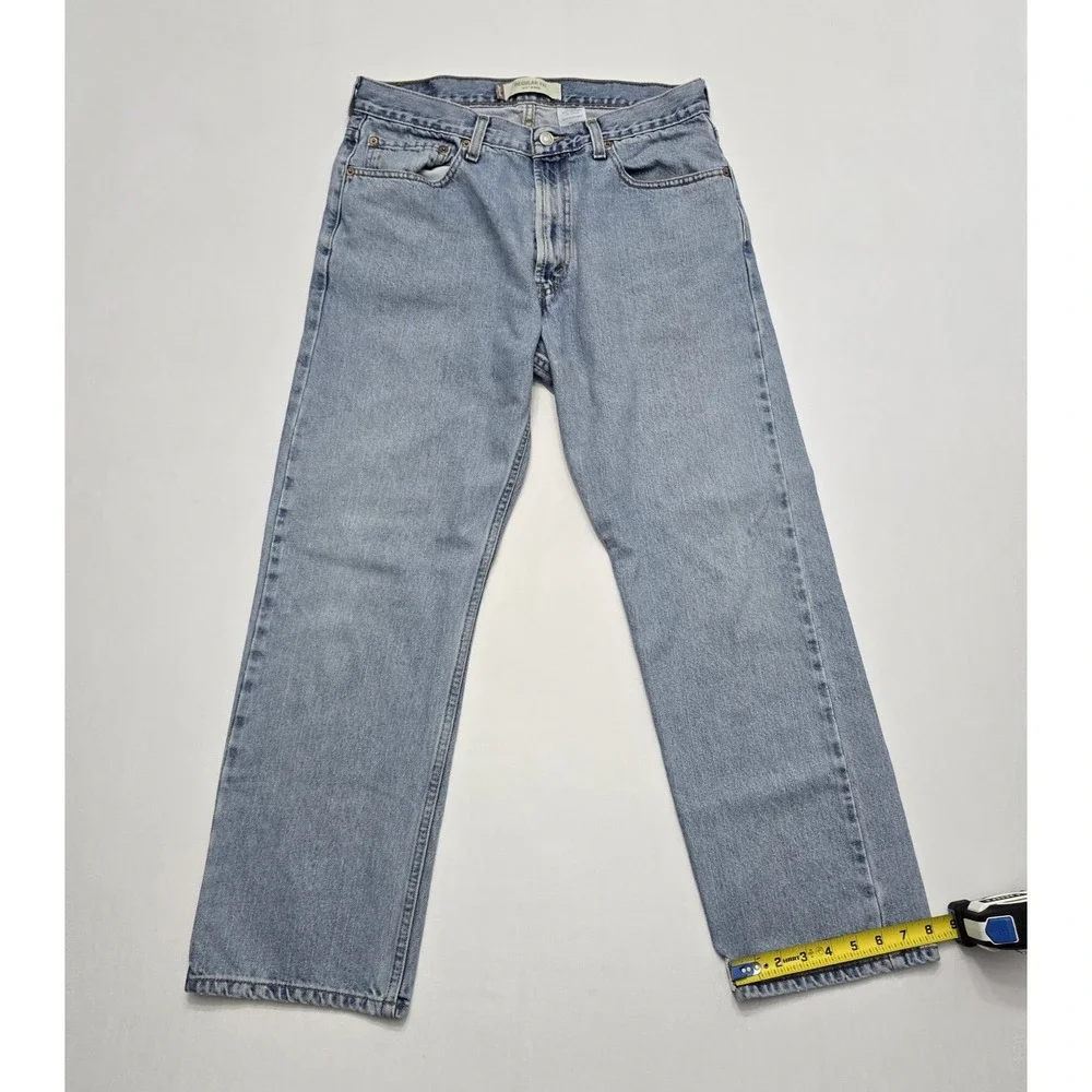 Levis 505 Regular Fit Jeans Mens 34x29 Light Wash Blue Straight Leg Vintage 1993